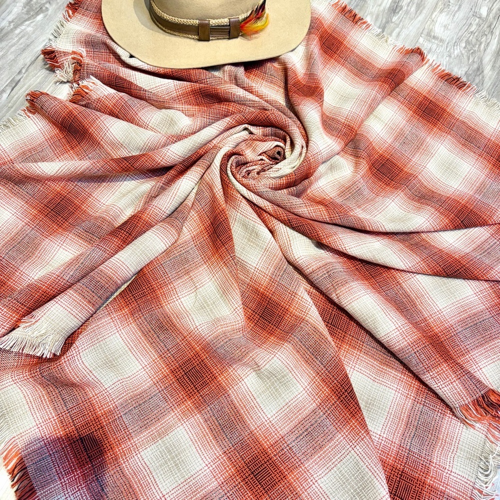 Farmhouses vibe boho plaid blanket scarf w cabin cottage vibe - Picture 12 of 16